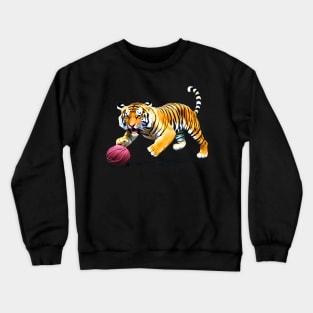 Tiger Playing with Ball of Yarn Crewneck Sweatshirt